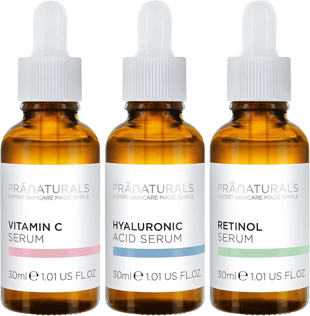 PraNaturals Skin Perfector Serum Kit 3x30ml Hyaluronic Acid Retinol Vitamin C