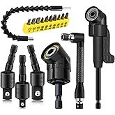 17pcs Flexible Drill Bit Extension, Include 3pcs Rotatable Socket Adapter 2pcs Hex Shank 105° Right Angle Drill Attachment 10