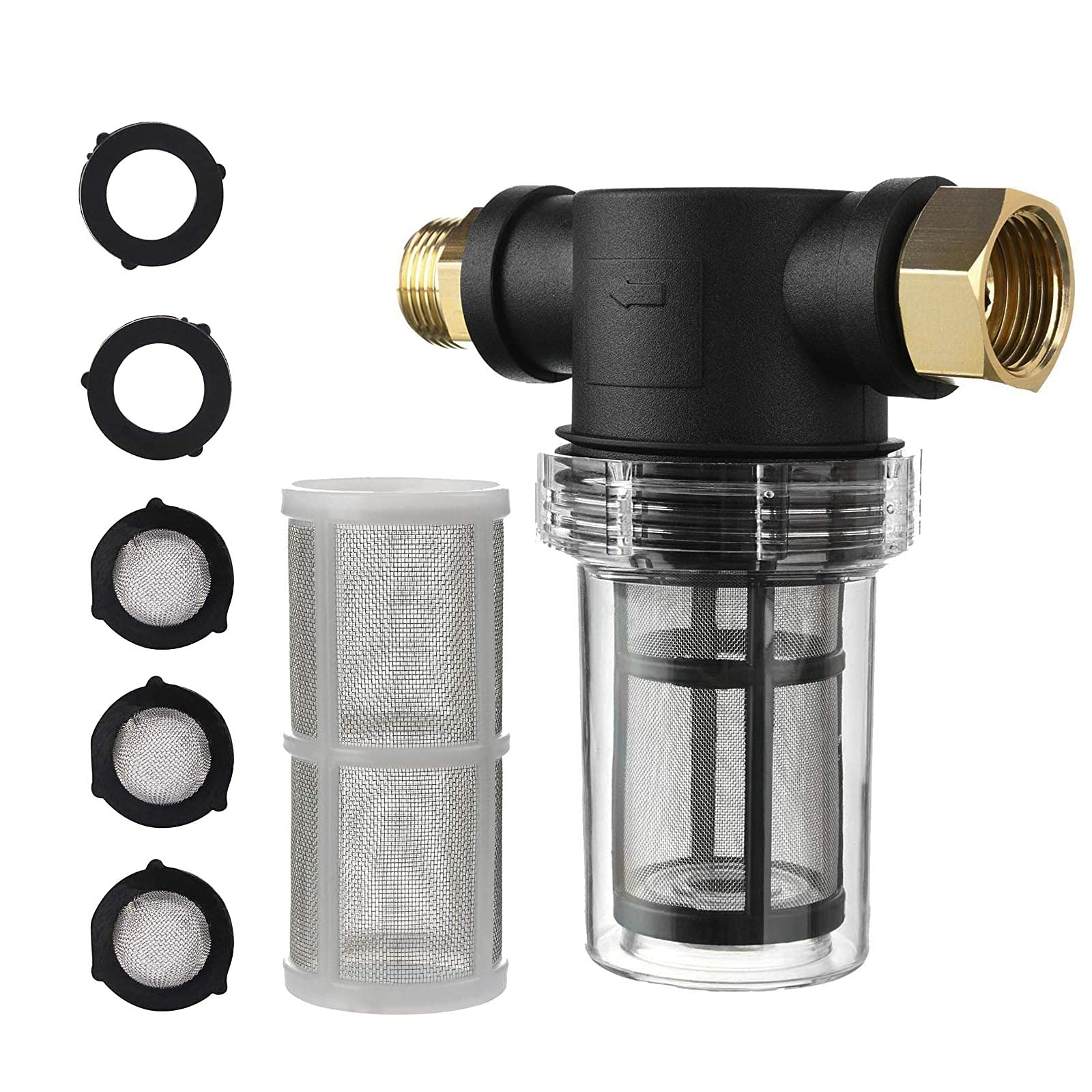 eMagTech Garden Hose Filter Attachment 40 Mesh for Outdoor Gardening Inlet Water Pressure Washer Car Wash Garden Hose 3/4GHT