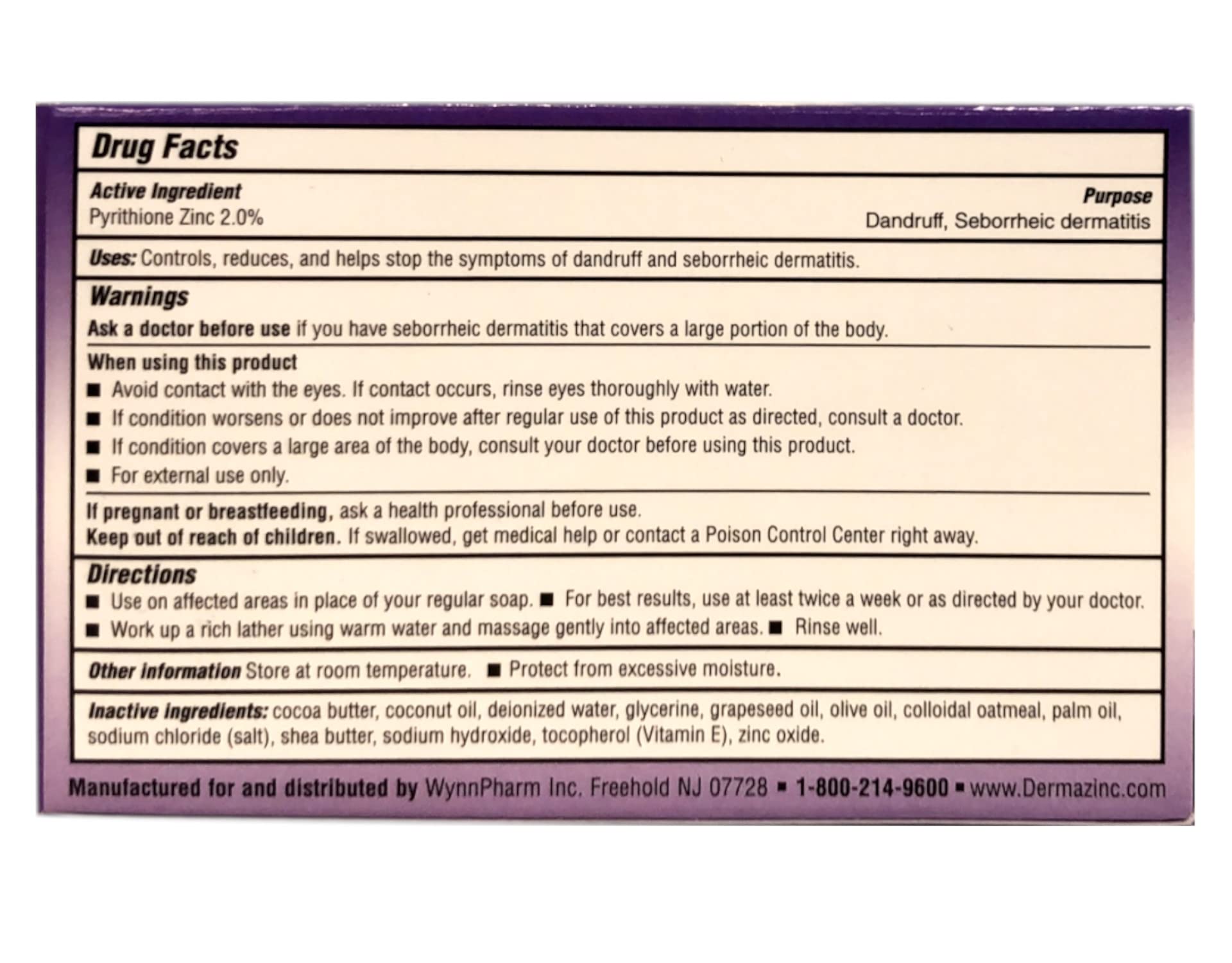 DermaZinc Therapy Soap, Zinc Soap for Skin, Disorder Relief for Psoriasis, Dermatitis, Eczema, and Other Skin Condition Symptoms