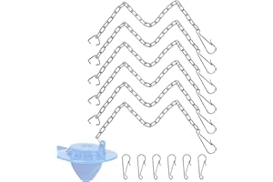 SYOCSEK 6 Pack Toilet Chain Replacement, 10 Inch Adjustable Toilet Flapper Chain with 12 Hooks and 6 C Loops, Easy Fix Stainless Steel Flush Flapper Chain for Most Modern Toilets, Silver
