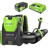Greenworks 40V (660 CFM / 165 MPH) Brushless Backpack Leaf Blower, Commercial-Grade Power for Yards, Driveways, Patios, Inclu