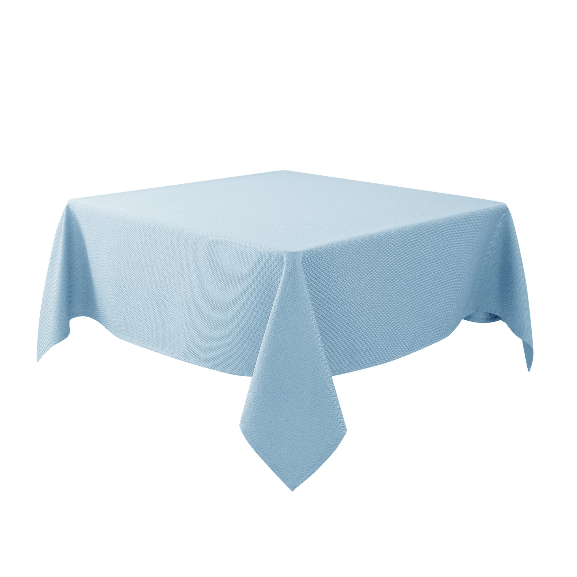 Photo 1 of Biscaynebay Fabric Square Tablecloths 60x60 Inches, Light Blue Water Resistant Spill Proof Table Cloth Small Card Folding Table Covers Linen for Dining, Kitchen, Wedding and Parties, Machine Washable