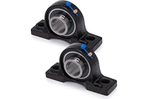 XIKE 2 Pcs UCP207-22 Bore 1-3/8" Pillow Block Mounted Ball Bearings, Solid Cast Iron Base and Self Aligning Chrome Steel Sealed Bearings.