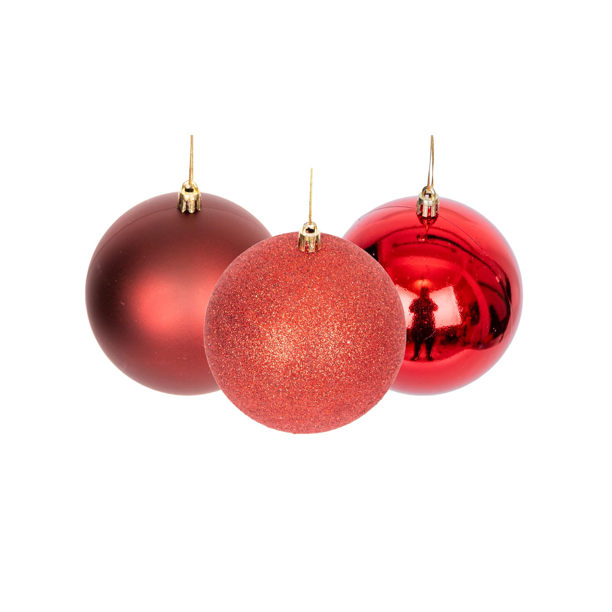 60mm/6Pcs Christmas Baubles Shatterproof Dark Red, Christmas Tree Decorations Ball Ornaments Balls Xmas Hanging Decorations Holiday Decor - Shiny,Matte,Glitter