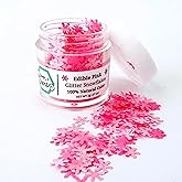 Dye-Free Edible Glitter Snowflakes - Vegan, Gluten-Free & Non-Toxic | Perfect for Cakes, Cupcakes, Drinks & Desserts by Simply Sucré (Pink, 1 Jar)