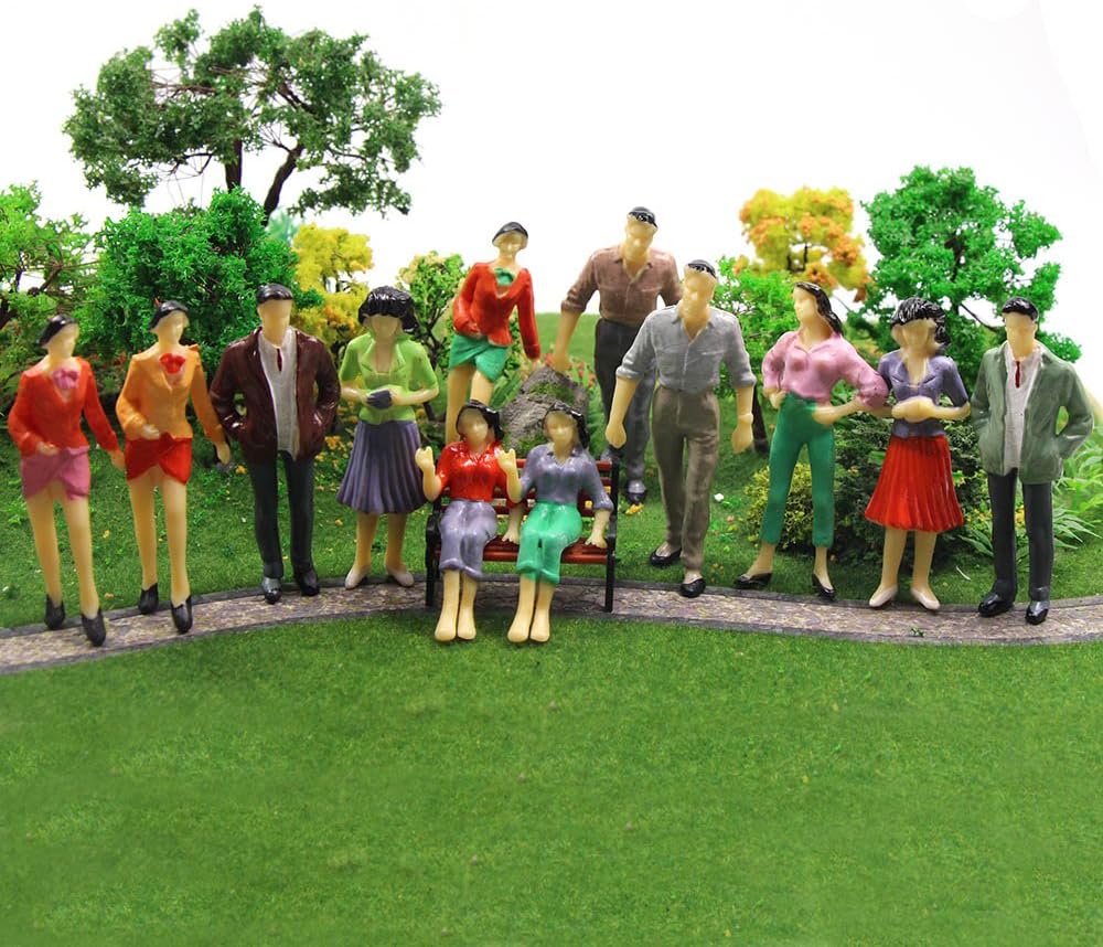 P2525 12pcs Model Trains Architectural 1:25 Scale Painted Figures G SCALE sitting and standing people model railway layout NEW - Image 5