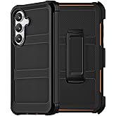Zuianrll for Samsung Galaxy S25 FE Case with Belt Clip Holster, Heavy Duty Protection,Military-Grade Protection,Anti-Drop,Shockproof Phone Cover for Galaxy S25 FE 5G (Black/Orange)