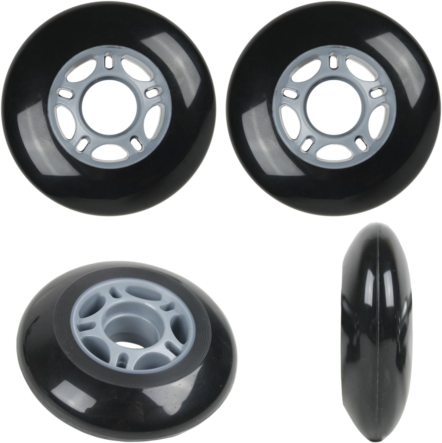 Player's Choice Inline Skate Wheels 76mm 82A Black Outdoor