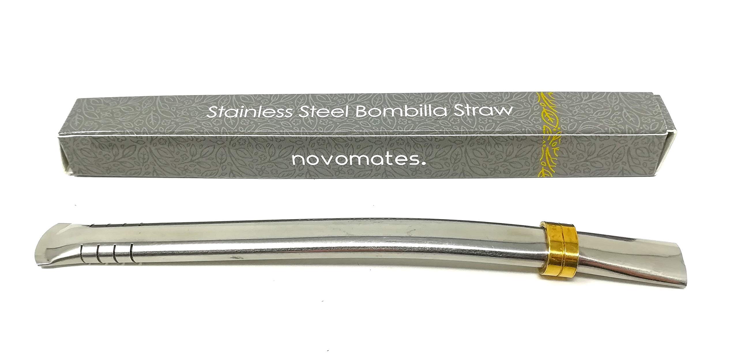 Novomates Bombilla for Yerba Mate – Stainless Steel Mate Straw – Food-Grade Filter – Easy Clean – 6.2" (15.8 cm) – Cup Not Included