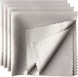 Aisszhao Silver Gray Dinner Cloth Napkins, 4 Pack, 48x48cm, Hotel Quality view 1