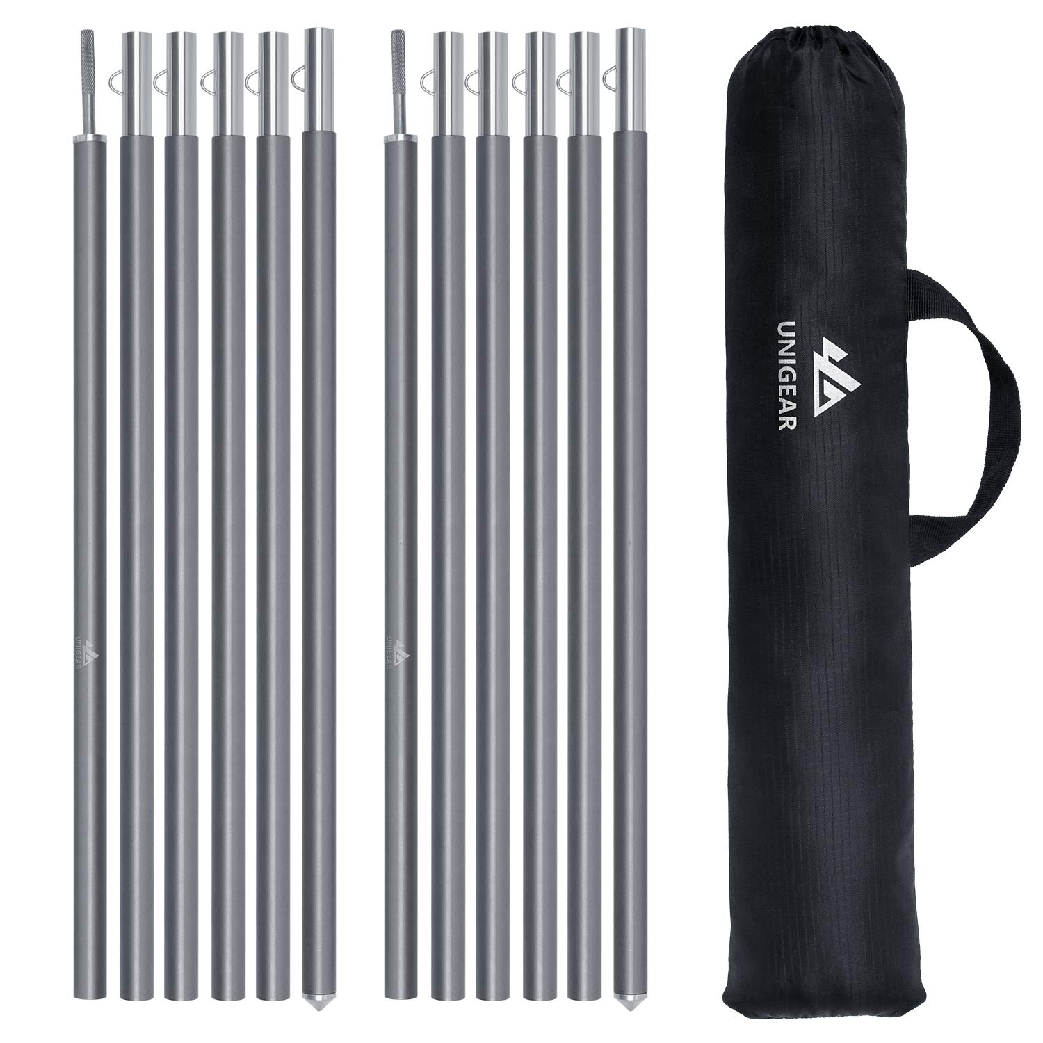 Unigear Tarp Poles telescopic set of 2, Aluminum pole for tarp, tent, awning, camping, adjustable from 40cm-240cm