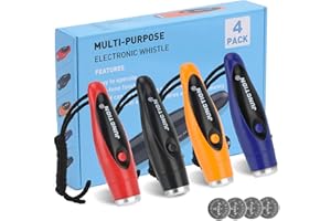 Xflyee Electronic Whistles 4 Pack, Loudest Electric Whistles 3 Tones High Volume Whistle Hand Held for Coaches Referees Training Whistle Bulk, Outdoor Hiking Emergency Rescue Whistle Gifts