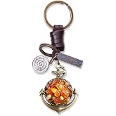 AuPra Funny 3D Keychain Gifts for Women & Men | Handcrafted Leather Lucky Key Rings | Helloween Key Charm Vintage Accessory