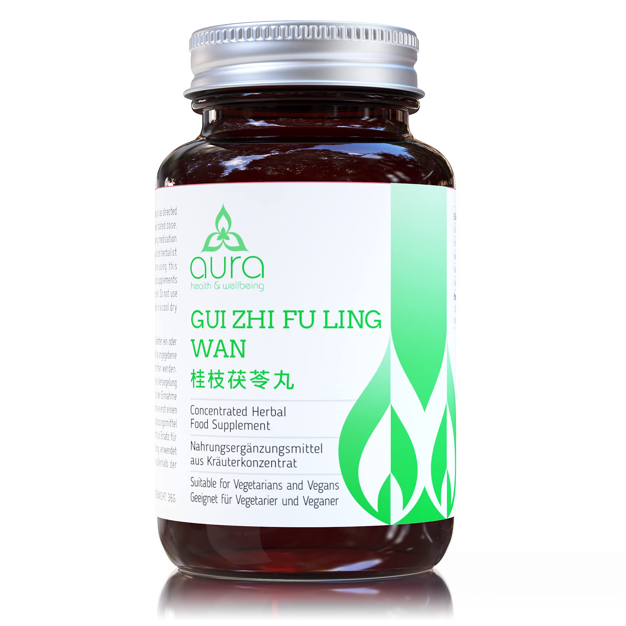 GUI Zhi Fu Ling Wan 桂枝茯苓丸 (Red Peony & Peach Kernel), 5:1 Concentration Ratio, 4-9x More Concentrated Than Other Brands, Vegan Friendly, Gluten-Free, Non-GMO, Authentic Natural Herbs, 60 Tablets