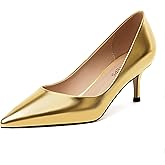 MOVINSTEPS Closed Pointed Toe Low Heels Pumps for Women Comfortable Classic Wedding Business Dressy Shoes 2.5 Inch