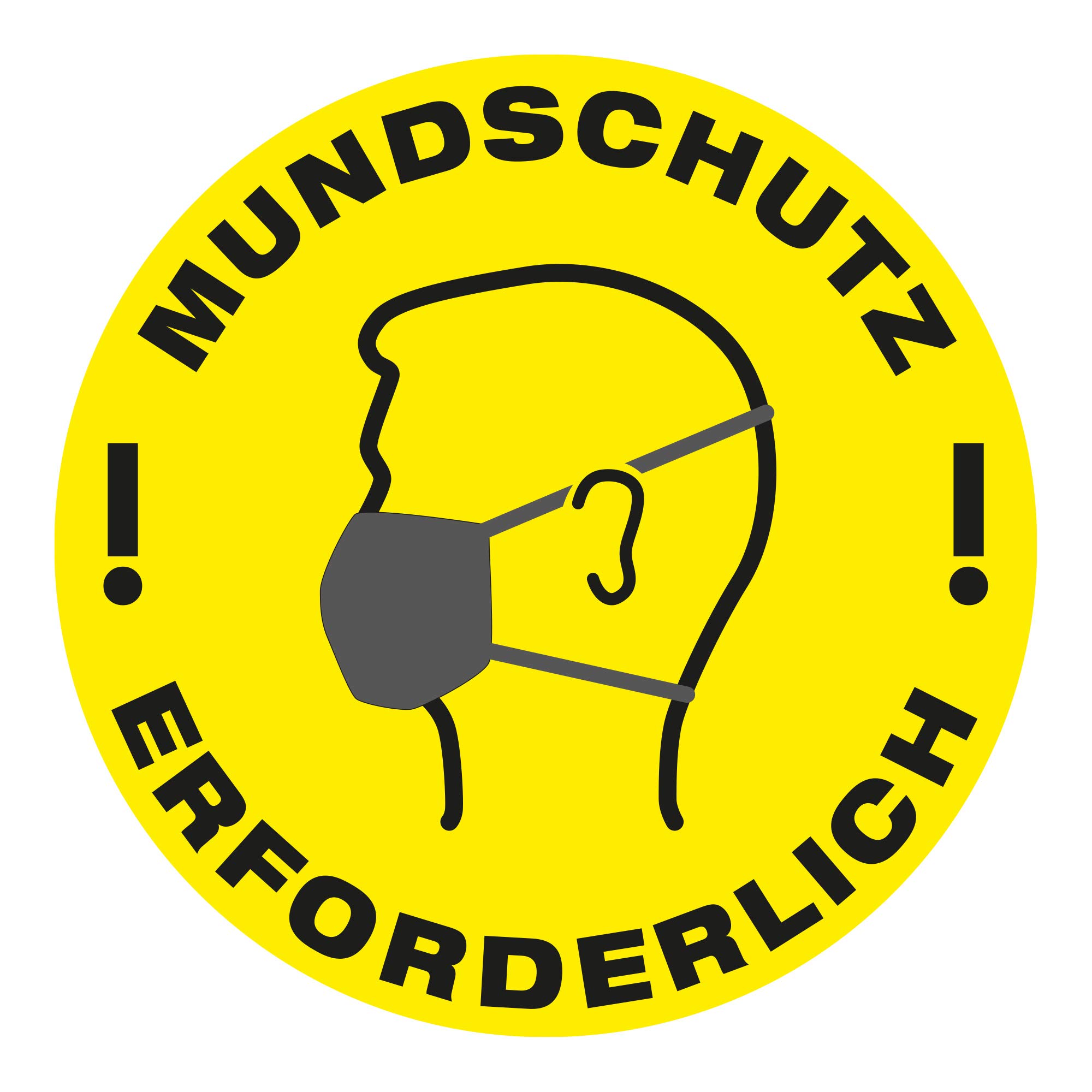 Floor Sign Hygiene Notice "Mouthguard Required" Sticker Vinyl (30 x 30 cm)