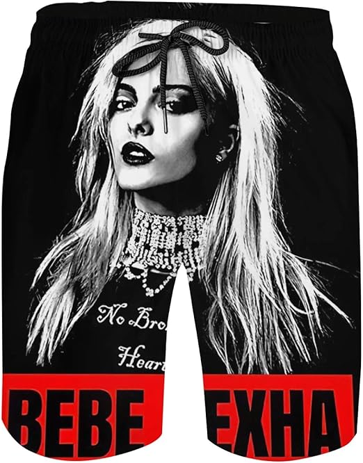 Bebe Rexha Mens Swim Trunks Quick Dry Beach Shorts Board