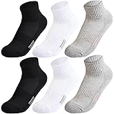 Hakugoo Kids Socks - Breathable Mesh & Cotton Ankle Athletic Socks for Boys & Girls, Youth 6/12 Pairs