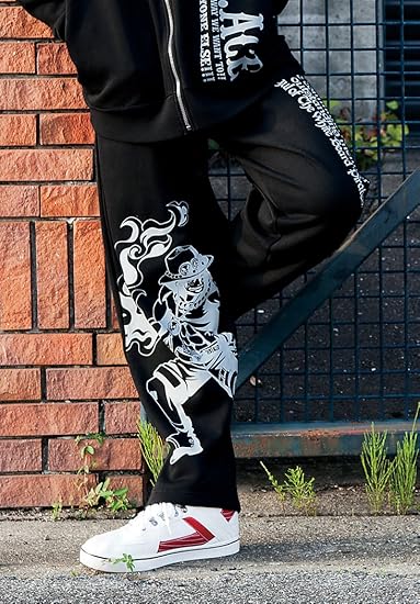 Amazon ワンピース One Piece 大きいサイズ メンズ スウェットパンツ ワンピース キャラ プリント スウェット パンツ 1 ブラック 6l ジャージボトム 通販