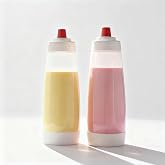 sykexonm 2PCS Pancake Batter Dispenser Bottle for Mixing and Pouring Perfect Batter Ideal for Pancakes Muffins Cupcakes and More Essential Mixer and Shaker Bottle for Kitchen Cooking and Baking