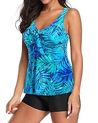 Yonique Women 2 Piece Flowy Tankini Swimsuits with