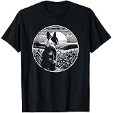 Boston Terrier Dog Nature Scene Graphic Art Design T-Shirt
