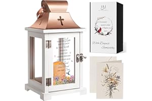 HugMemories Memorial Lantern, Sympathy Bereavement Gifts Ideas for Loss of Loved One Mother Father, Condolences Funeral Gifts in Memory of Loved One with LED Candle