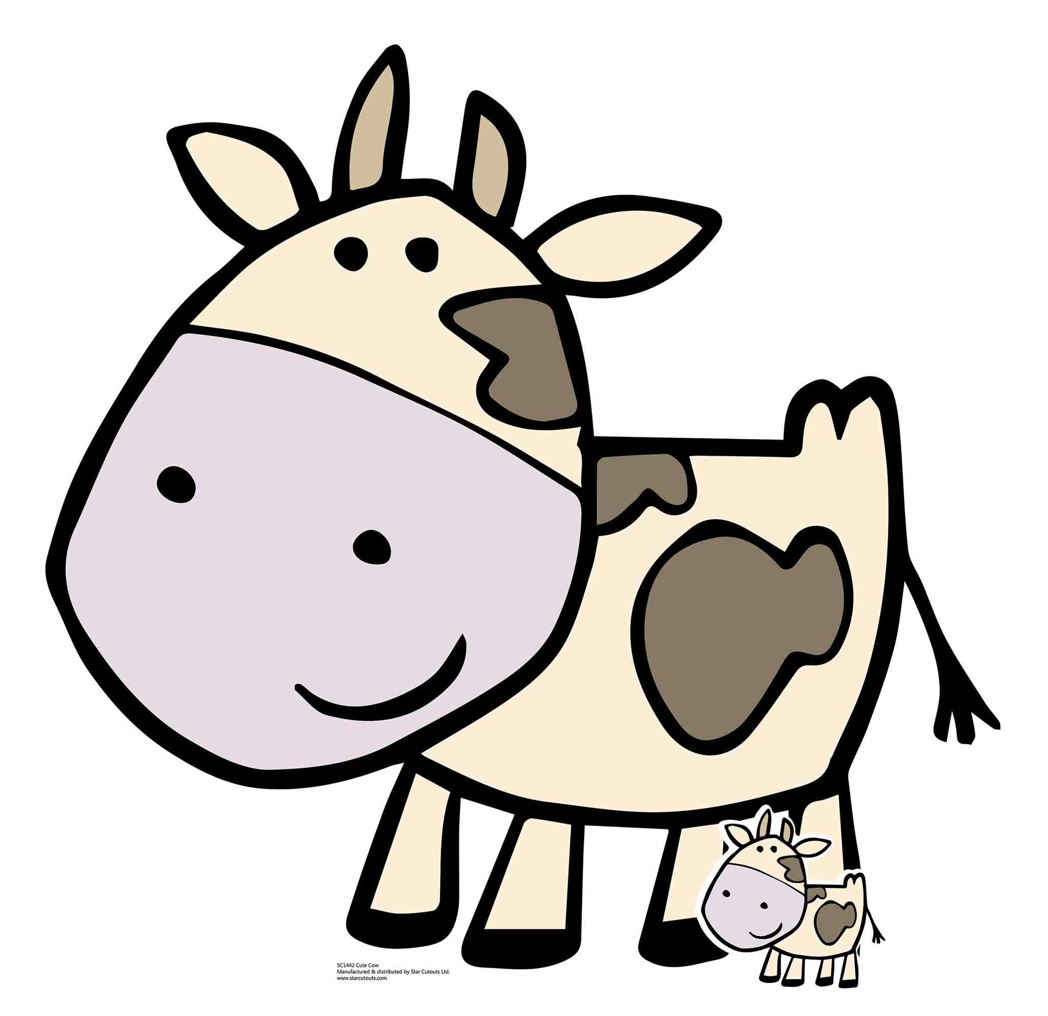 STAR CUTOUTS SC1442 Cute Cow Farmyard Animal Cardboard Cut Out Height 103cm - Ideal for Animal Theme, Parties, Birthdays & Fans, Room Decorations & Events — image 1