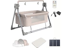 Electric Baby Swing,Baby Rocker,Rocking Chair Electric Cradle Baby Swing Bed,Adjustable Bedside Cribs,Automatic Rocking Recli