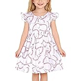 Heippwy Toddler Girl Casual Dress Baseball Print Ruffle Bottom Casual Dress Summer Clothes 2-8Y