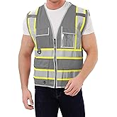 SRsafety High Visibility 9 pockets Reflective Safety Vest,Hi Vis Reflective Construction Work Vest for Men Women ANSI/ISEA