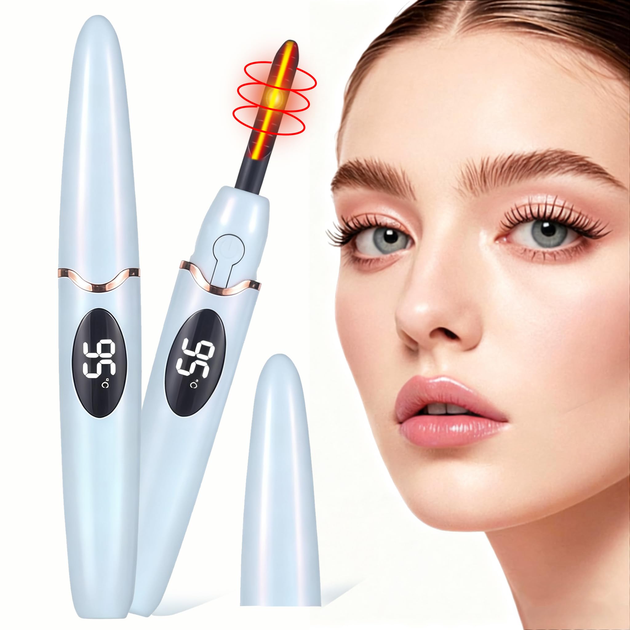 Photo 1 of Heated Eyelash Curlers Electric Eyelash Curler with LED Display, 4 Temperature Modes Anti-Burn USB Rechargeable Natural Curling 24H Long Lasting for Women Makeup Tools Gifts