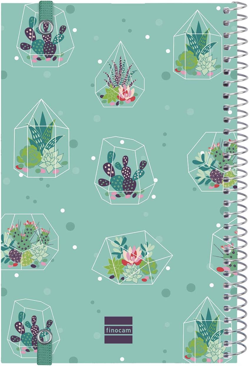 Finocam - 2020 Week to View Landscape Spiral Design Collection Spanish Cactus, Week Landscape View, Mediano - E5 - 117x181 mm - Image 3