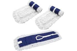 EOEXN 24" 3 Pack Industrial Strength Cotton Dry Dust Mop Head Floor Dust Mop Refill Hardwood Floor Duster Broom Dry Floor Cleaning for Hardwood Ceramic Marble Tile, Fits 24 Inch Frame