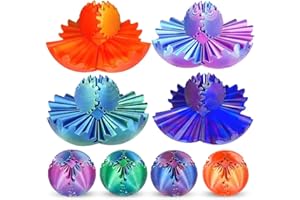 3D Printed Gear Ball Gear Sphere Fidget Toy, 4 Pack Steampunk Whirling Wonder Fidget Gear Ball Stress and Anxiety Relaxing Fi