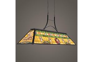 TOCHIC Pool Table Light, 60" Rustic Billiards Light Fixtures 5-Light with Tiffany-Style Shark Shade Vintage Chandelier Hanging Over Pool Table Game Room Man Cave Club Dining Room Kitchen Island