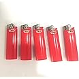 BIC Full Size Lighter - 5 Ct - Red Solid Color
