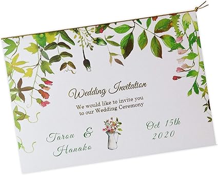 Amazon 結婚式 招待状 手作りキット ペーパーアイテム 名入れ ナチュラルガーデン シャワー 10枚 セット 返信はがき 無地 招待状 文房具 オフィス用品