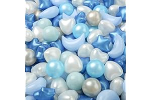 TRENDPLAY Star Ball Pit Balls Set: Vibrant Mix of Shapes - 50 100 200 500 Mix Stars Moon Shapes for Kids, Perfect for Parties, Playtime