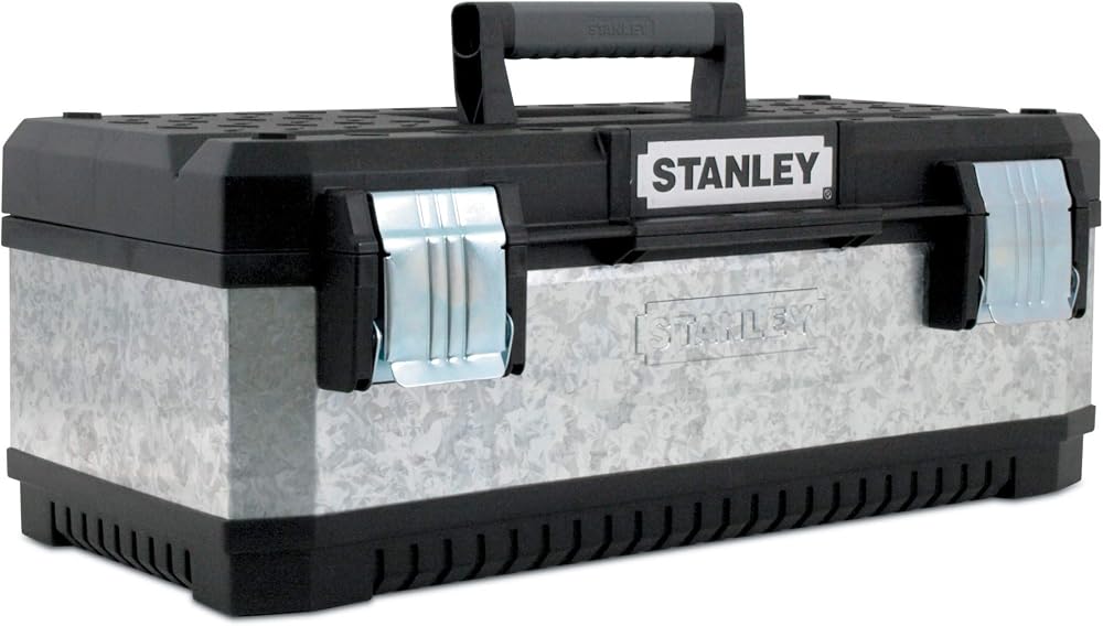 Stanley Galvanised Toolbox with Heavy Duty Metal Latch 23 inch 1-95-619