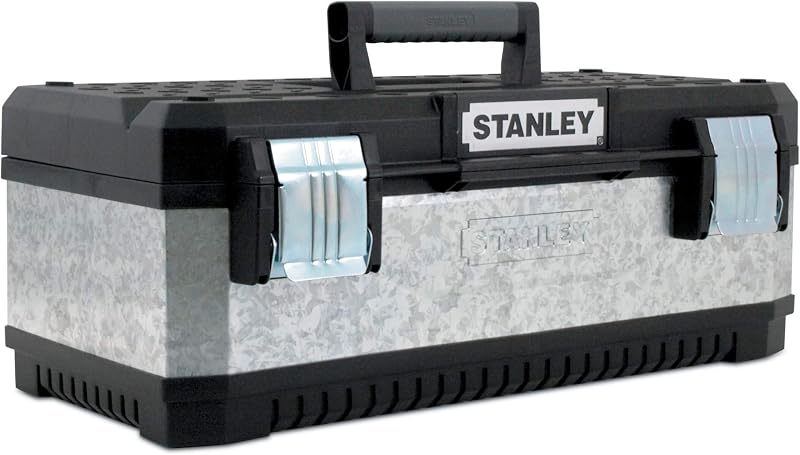 Stanley Galvanised Toolbox with Heavy Duty Metal Latch 23 inch 1-95-619
