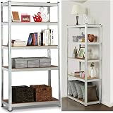 Feidak 150x70x30cm 5-Tier Garage Shelving Unit Heavy Duty Steel MDF Boltless view 7