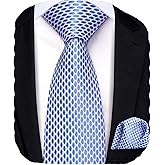 Hi-Tie Silk Boys Tie 8-11 Self-Tied Ties for Boy Blue Red Green Kid Necktie and Pocket Square Set for Wedding