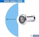 XFORT Polished Chrome Door Viewer Wide Angle 180° Spy Hole Front Door view 2