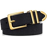 WHIPPY Women Suede Belt with Gold Buckle Fashion Ladies Casual Waist Belt for Jeans Pants