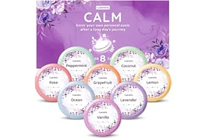CalmNFiz Shower Steamers 8 Pack - Organic & Natural Essential Fragrances for Teens and Adults - Stocking Stuffers, White Elephant, Birthday, Christmas Small Gifts for Women Who Have Everything