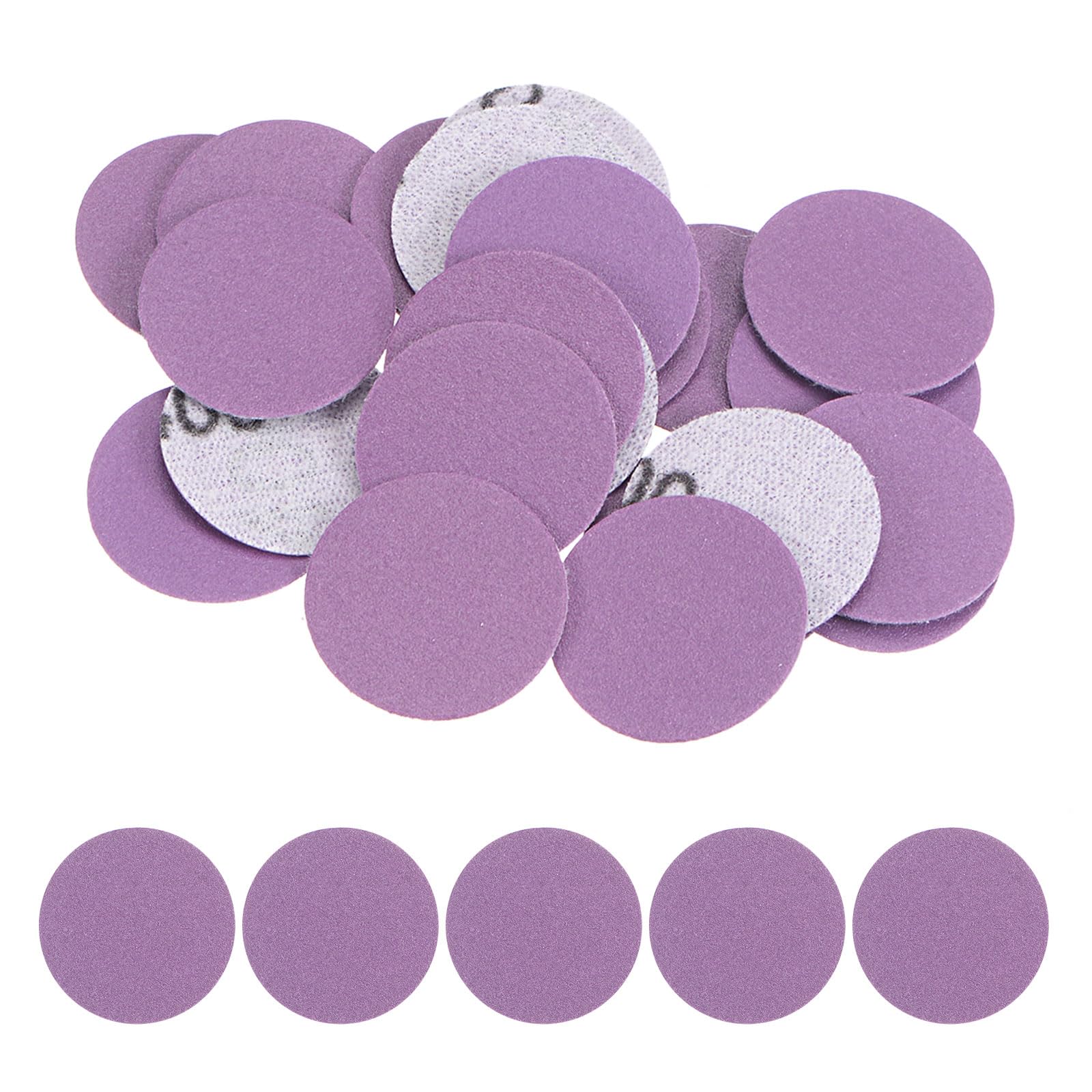 Kozelo 25pcs Premium Sanding Discs Hook and Loop - [1 Inch x 400 Grits] Purple Sandpapers Mini Size for Jewelry Wood Metal Polishing
