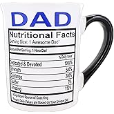 Cottage Creek Dad Mug, 16 oz Black and White Gift Boxed Ceramic Nutritional Facts Dad Coffee Cup, Mens Gifts for Men, Daddy, Parents, Stepdad