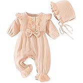 Aalizzwell Newborn Girl Romper with Hat